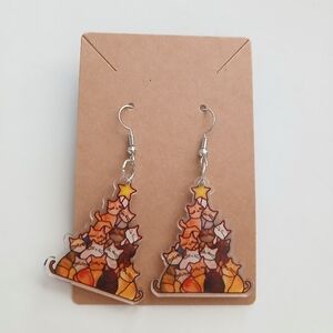 Cat Tree Dangle Earrings